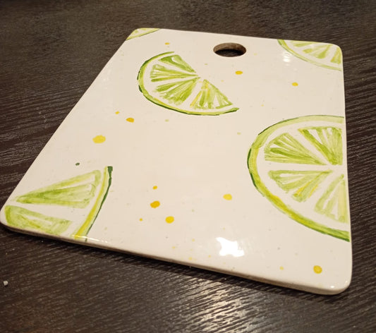 Tábuas Decorativas de limões ,Cozinha em Cerâmica – Técnica de Majólica