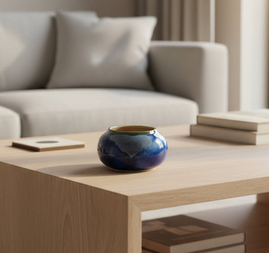 Peça Decorativa em Cerâmica Grés – Azulino