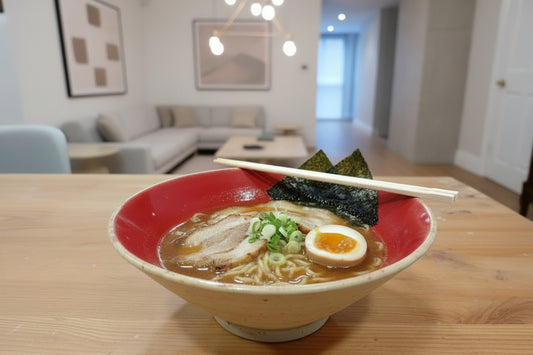 Tigela de Ramen em Grés com Vidrado Vermelho