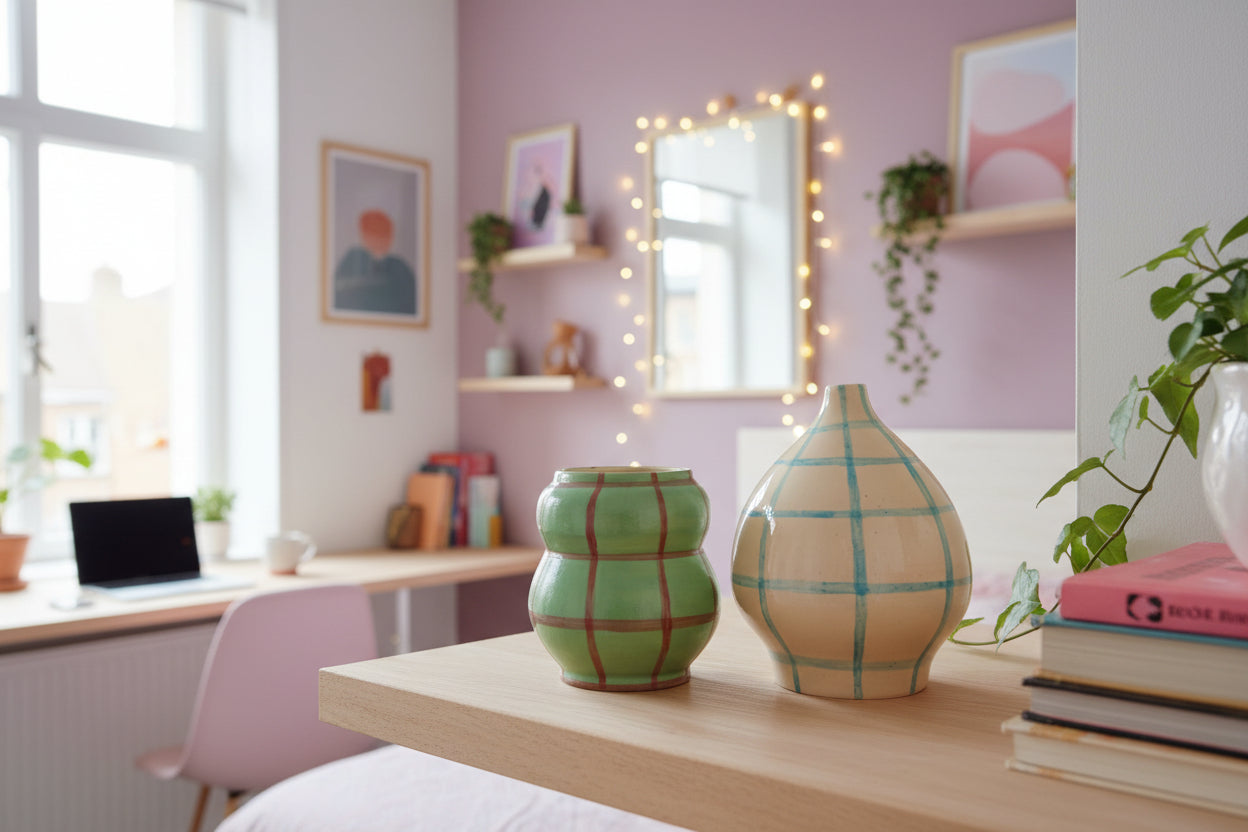 Peça Decorativa em Grés Feita na roda de Oleiro