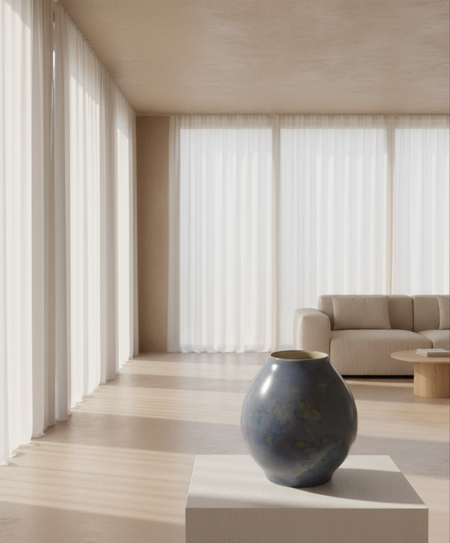 Jarra Azul em Cerâmica Grés