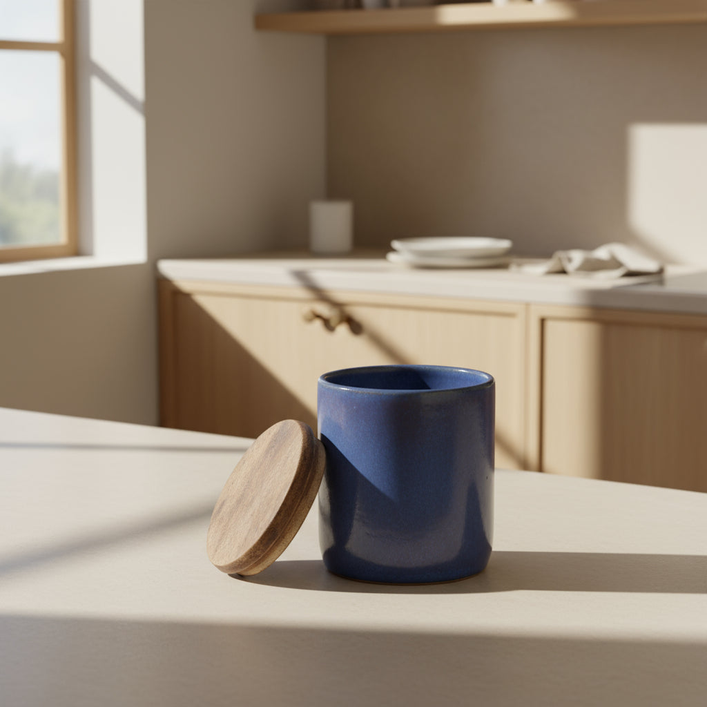 Frasco em Cerâmica Grés com Tampa