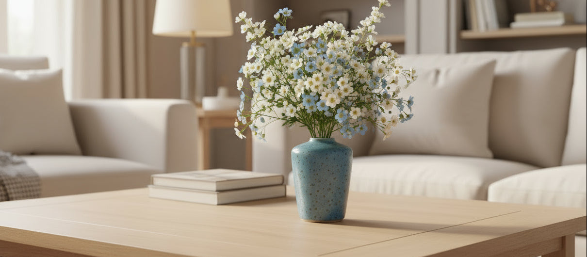 Pequeno Floreiro em Cerâmica Grés – Azulino