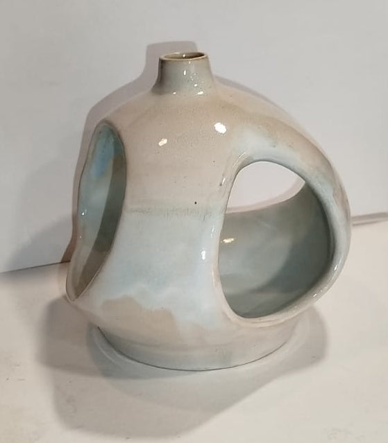 Peça Decorativa em Cerâmica – Efeito de Esmalte em Superposição