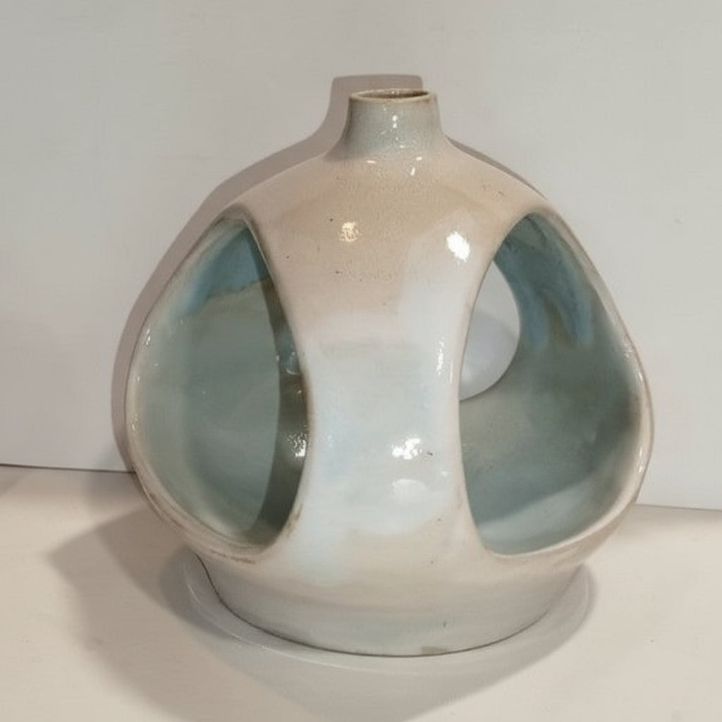 Peça Decorativa em Cerâmica – Efeito de Esmalte em Superposição