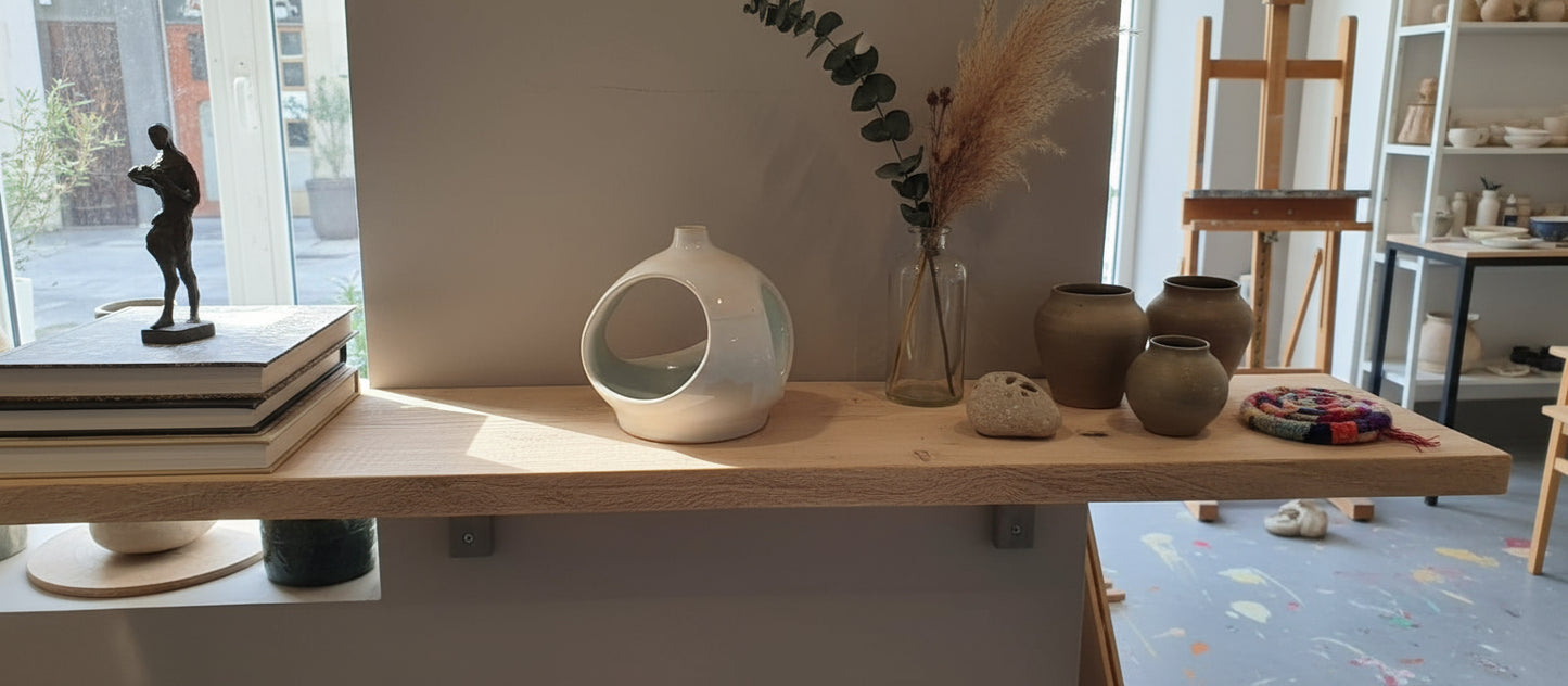 Peça Decorativa em Cerâmica – Efeito de Esmalte em Superposição