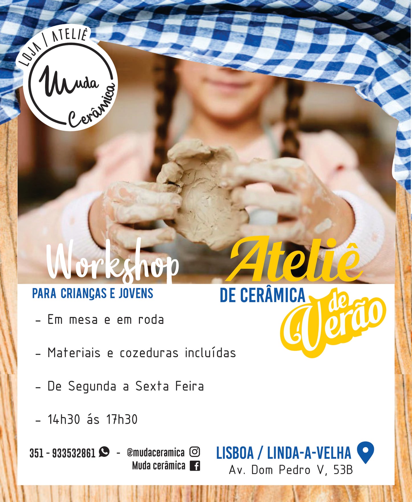 Workshop de cerâmica de verão para crianças